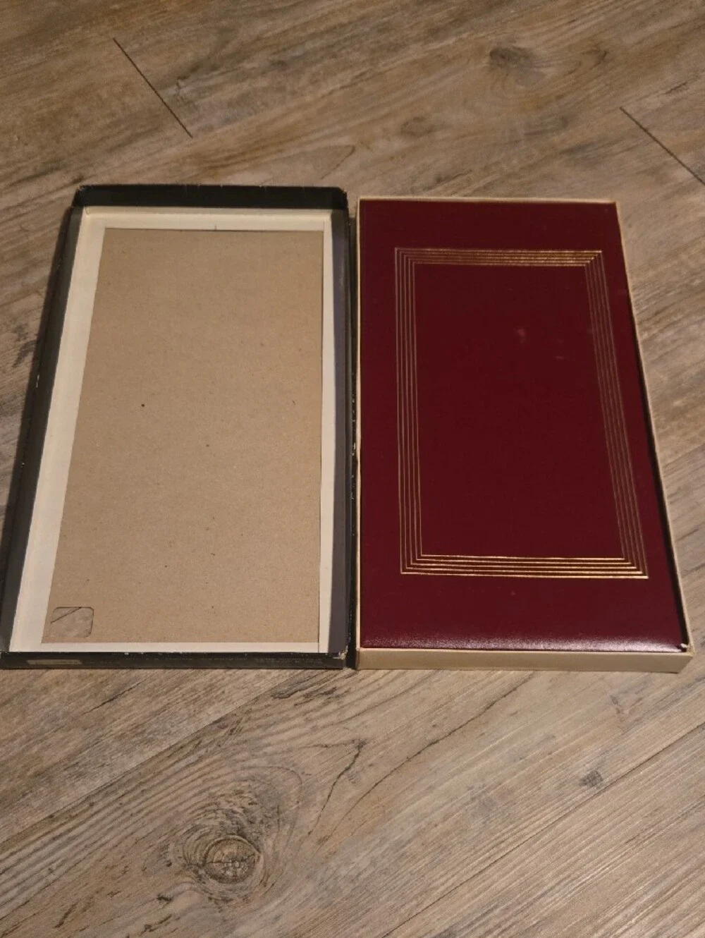 Vintage Postcard Album In Wine Red